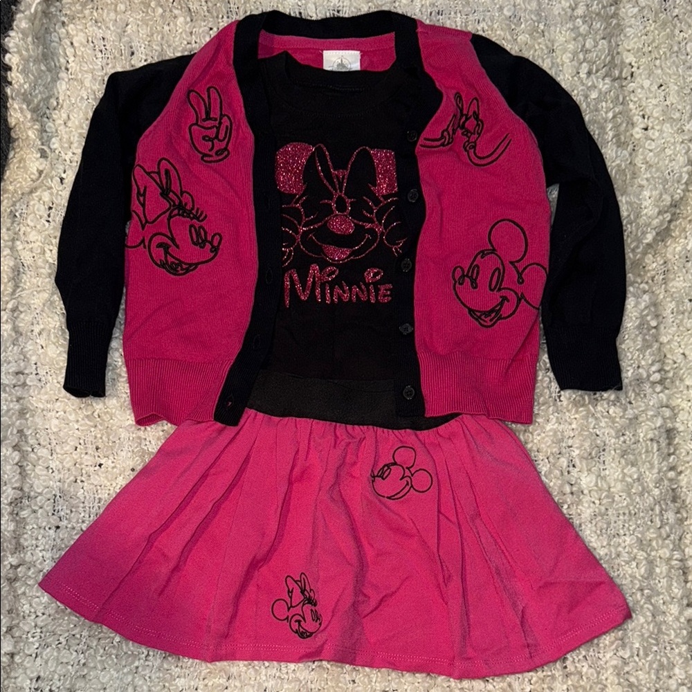 Disney Pink and Black Minnie Mouse Kids Matching Set